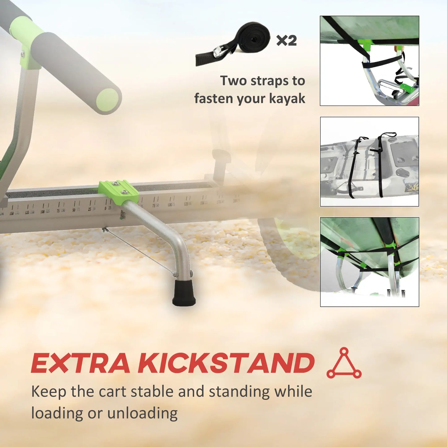Adjustable Width Kayak Cart Dolly, Green Kayak Carts at Gallery Canada