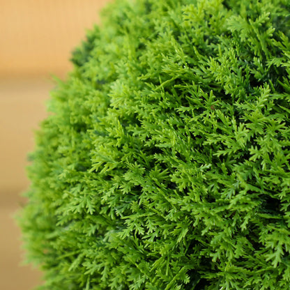 43.3" Artificial Ball Cypress Topiary Tree, Indoor Outdoor Plant In Pot, Green Artificial Trees at Gallery Canada