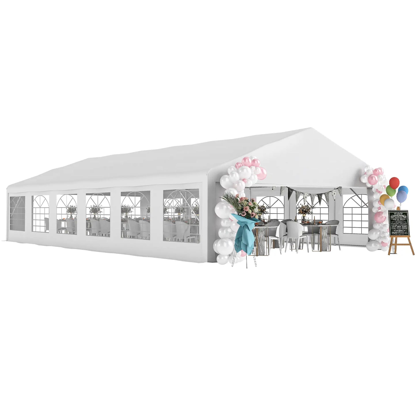 23' x 39' Party Tent, Heavy Duty Outdoor Canopy Shelter, White Canopy Tents at Gallery Canada