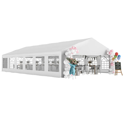 23' x 39' Party Tent, Heavy Duty Outdoor Canopy Shelter, White Canopy Tents at Gallery Canada