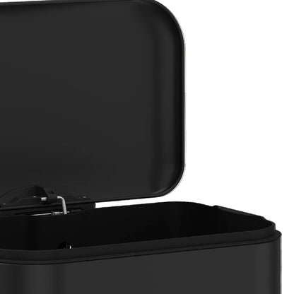 13.2 Gallon Slim Trash Can, Stainless Steel, Black