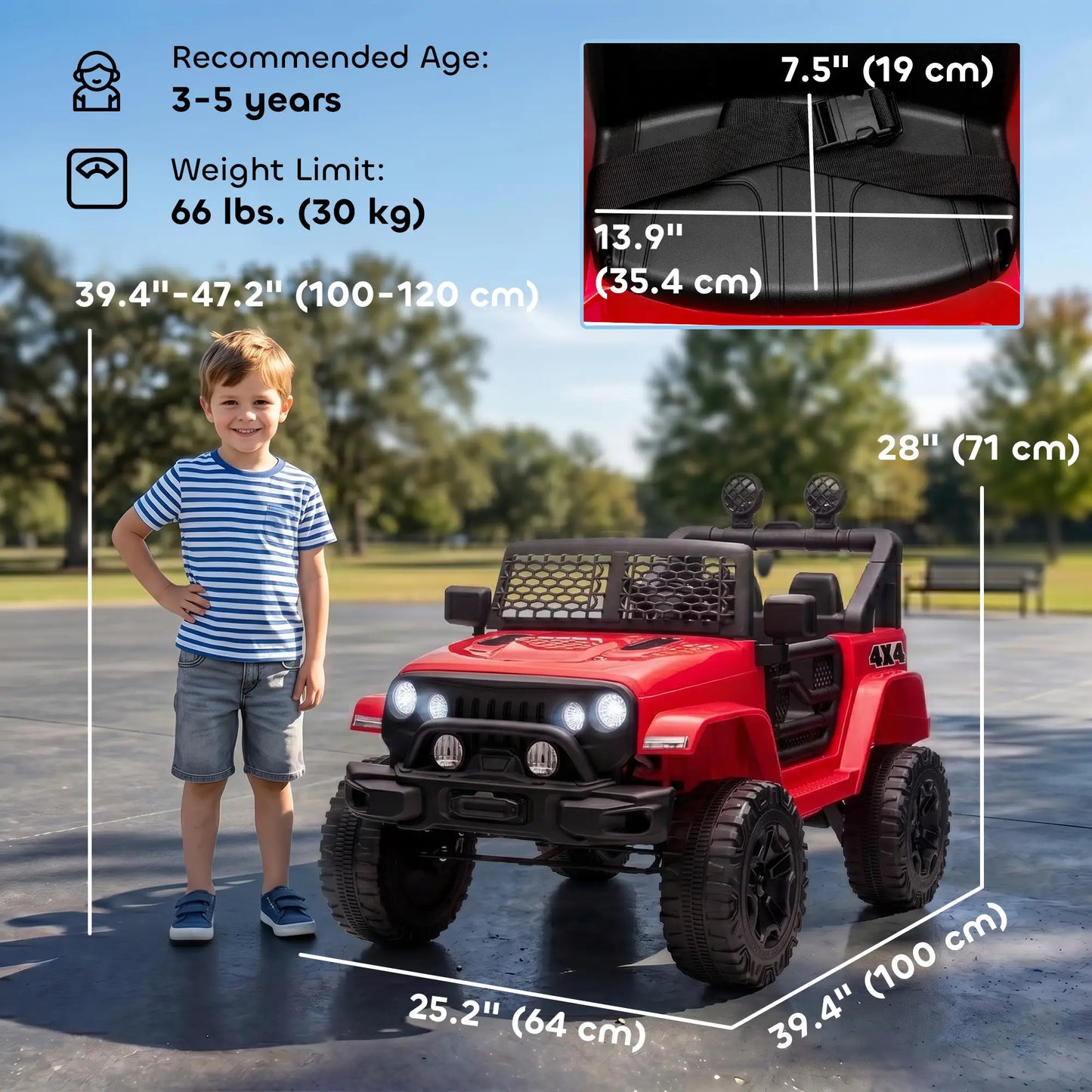 12V Kids Ride On Car, Off Road Truck, SUV Electric, Red Electric Toy Cars at Gallery Canada