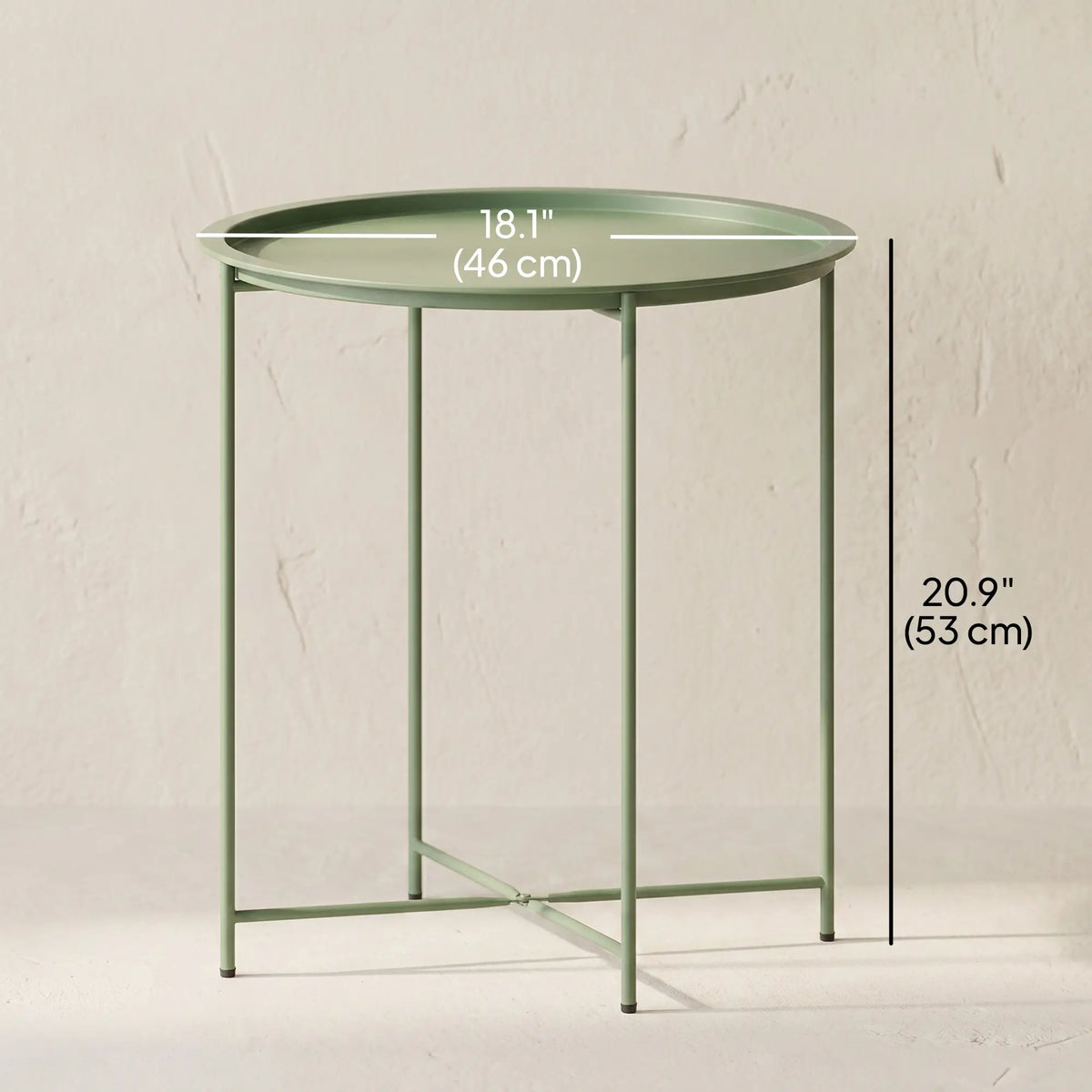 18" Outdoor Side Table, Removable Tray, Folding Legs, Green Patio Side Tables at Gallery Canada