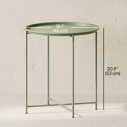 18" Outdoor Side Table, Removable Tray, Folding Legs, Green Patio Side Tables at Gallery Canada