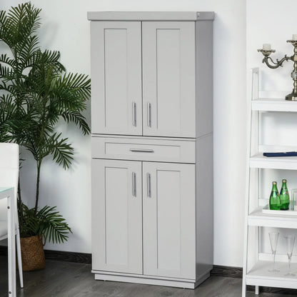 72" Storage Cabinet, Kitchen Pantry with 4 Doors, Drawer, 3 Shelves, Grey Kitchen Pantry Cabinets at Gallery Canada