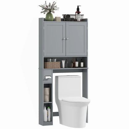 Over Toilet Storage Cabinet, 2 Doors, Toilet Paper Holder, Grey Bathroom Cabinets at Gallery Canada