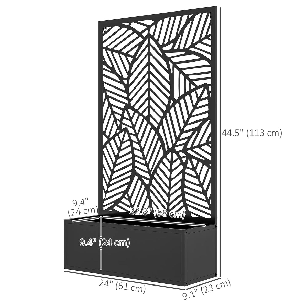 Metal Outdoor Raised Garden Bed, Privacy Screen, Black Raised Garden Beds at Gallery Canada