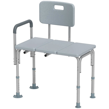 6-Level Adjustable Bath Shower Bench, Aluminum, Non-Slip Feet, Grey Bath Chairs Grey at Gallery Canada