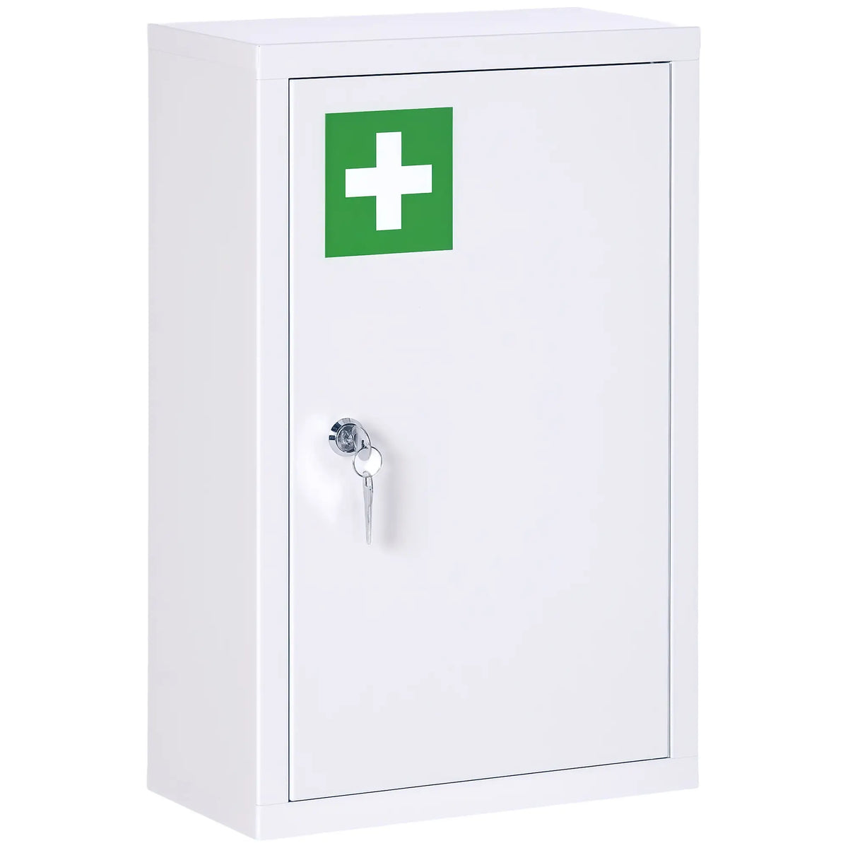 Lockable Medicine Cabinet, 3 Tier Steel Wall Box, 2 Keys, White Mirror Medicine Cabinets at Gallery Canada