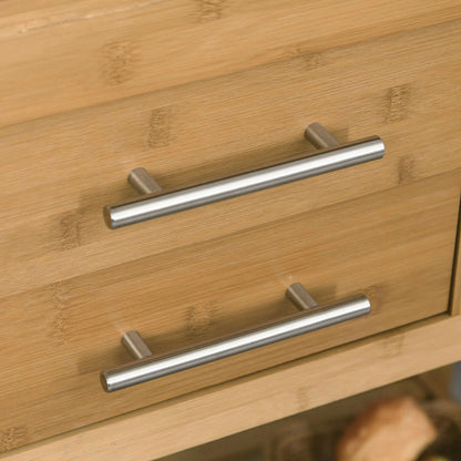 Bamboo Rolling Kitchen Island, Drawers, Shelves Kitchen Islands & Kitchen Carts at Gallery Canada