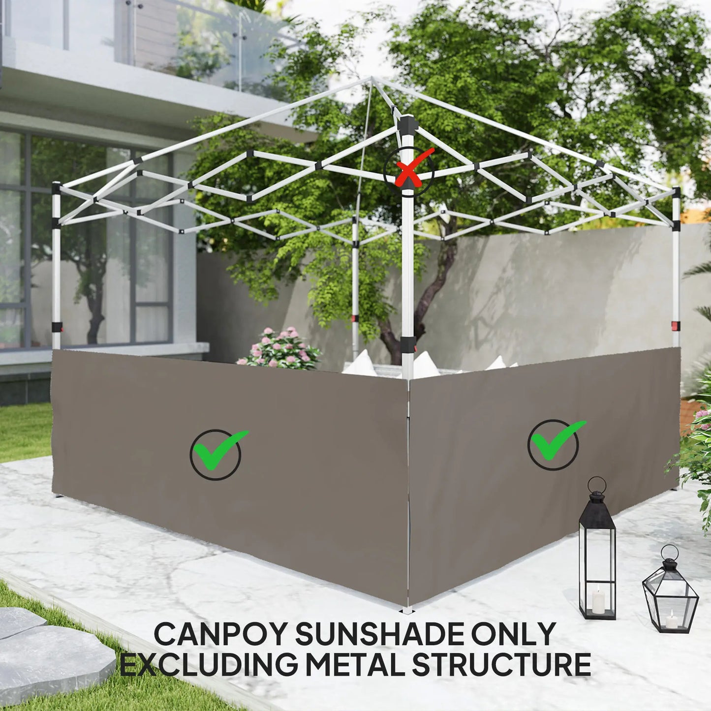 Canopy Sidewalls, 10' x 10' or 10' x 20', 2 PCS, Grey Gazebo Sidewalls at Gallery Canada