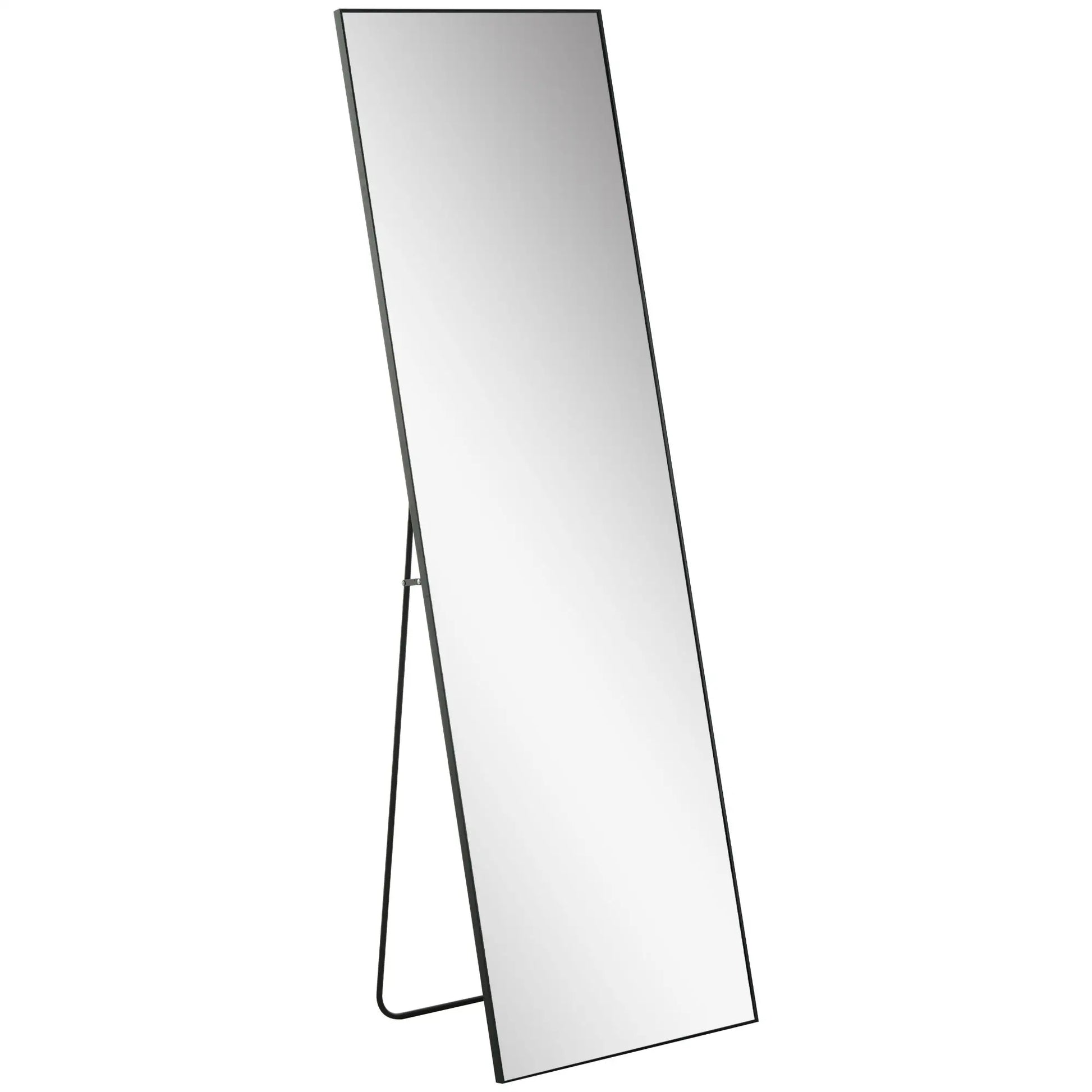 64"x20" Full Length Mirror, Floor Standing, Wall-Mounted, Black Full Length Mirrors Black at Gallery Canada