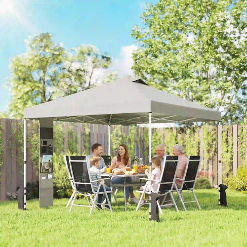 9.6 x 9.6 ft Pop Up Canopy Tent, UPF 50+, With Pockets, Sandbags, Wheeled Bag