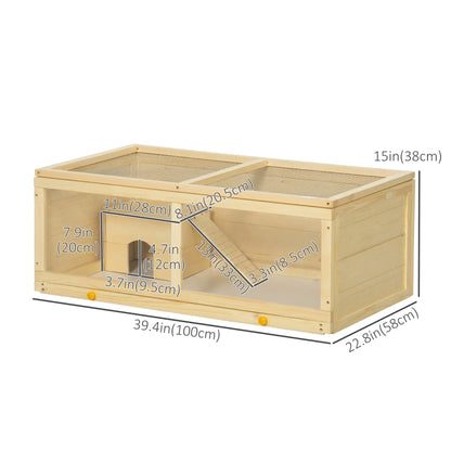 Small Animals Hutch With Sliding Tray, Play House, Natural Wood Hamster Cages at Gallery Canada