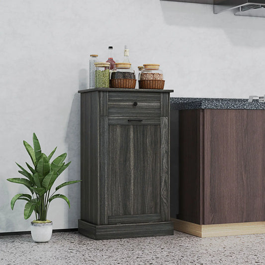Kitchen Tilt Out Trash Bin Cabinet, Free Standing, Charcoal Grey Storage Cabinets Charcaol Grey at Gallery Canada