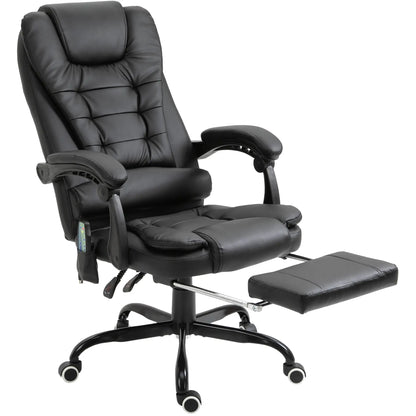 7-Point Vibrating Massage Chair, Reclining Office Chair, Footrest, Black Massage Chairs at Gallery Canada
