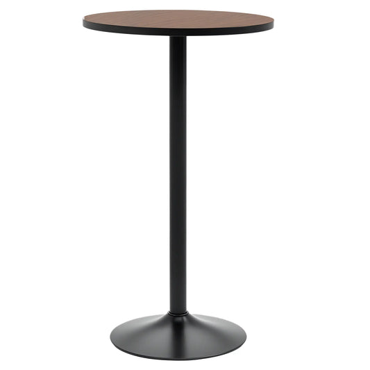 Round Bar Table 42 Inch, Industrial Bistro Table, Metal Base, Elm Wood Top Bar Tables & Dining Tables Brown, Black at Gallery Canada
