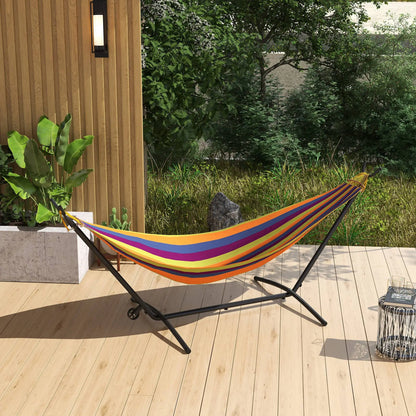 9.5ft Hammock Stand, Portable with Wheels, Adjustable, Black Hammock Stands at Gallery Canada