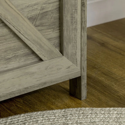 Farmhouse Storage Trunk Box, Safety Hinge, Grey Wood Grain, Grey Storage Cabinets at Gallery Canada