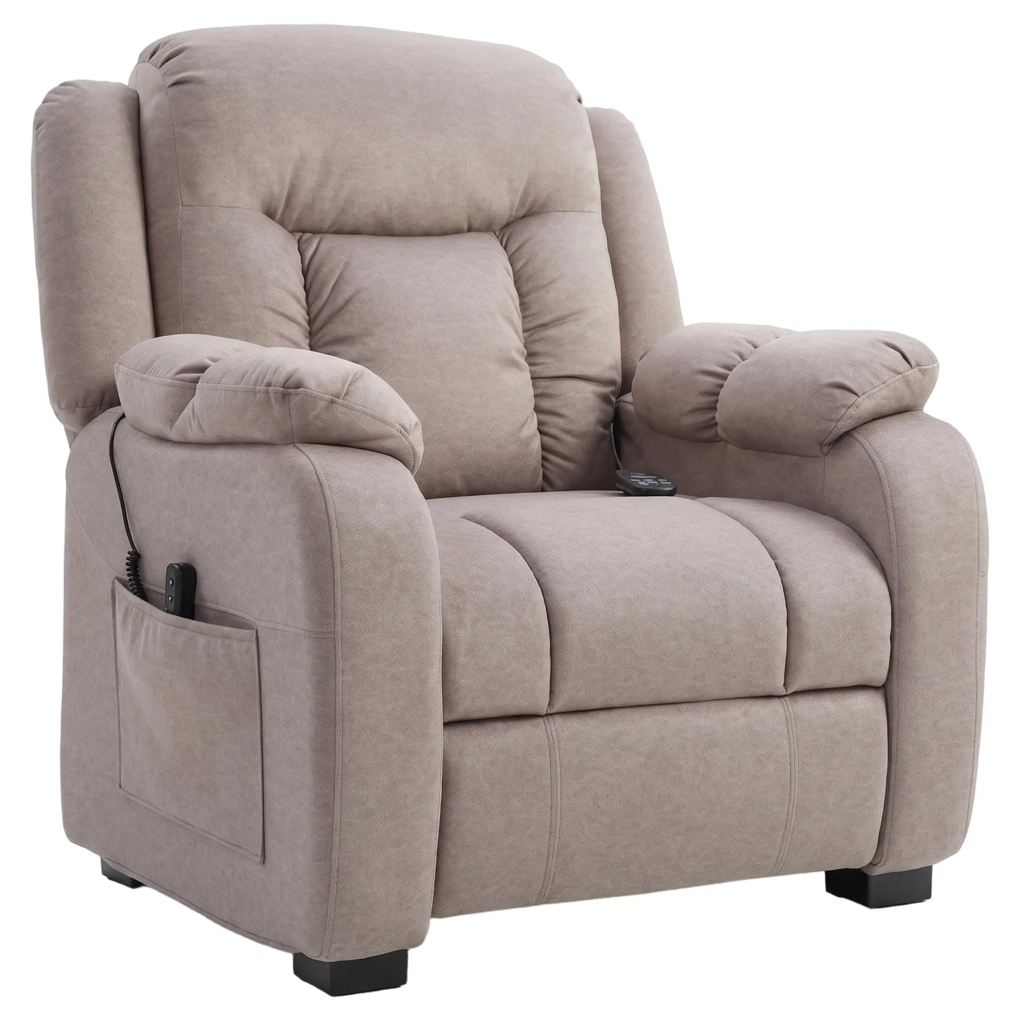 Massage Recliner Chair, Power Recliner, 2 Memory Positions, Brown Single Sofas at Gallery Canada