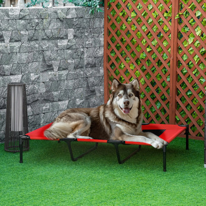 Elevated Dog Bed, Raised Dog Cot, XL 48" x 36" x 9", Red Elevated Dog Beds at Gallery Canada