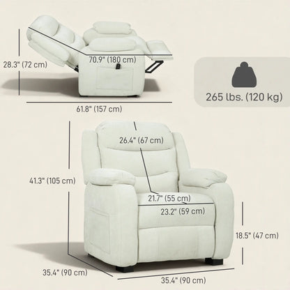 Massage Recliner Chair, Power Recliner, Remote, Pockets, 2 Memory Positions, Beige Single Sofas at Gallery Canada