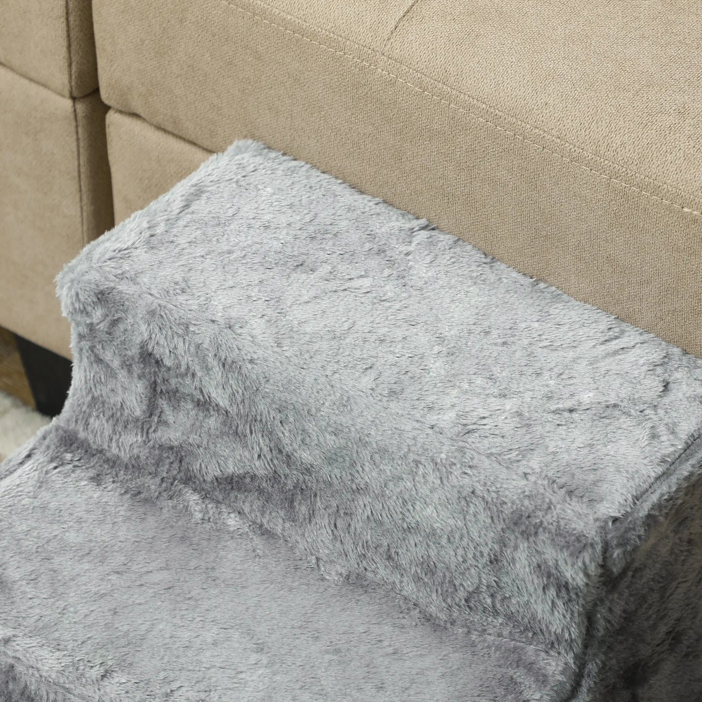 3-Step Dog Ramp for Sofa, Bed, Couch, Removable Cover, Light Grey Dog Stairs at Gallery Canada
