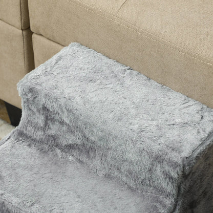 3-Step Dog Ramp for Sofa, Bed, Couch, Removable Cover, Light Grey Dog Stairs at Gallery Canada