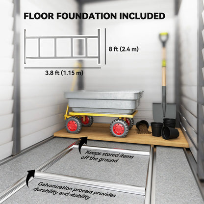 4.6' x 9' Steel Outdoor Storage Shed, Lean to, Lockable Doors, Grey Sheds at Gallery Canada