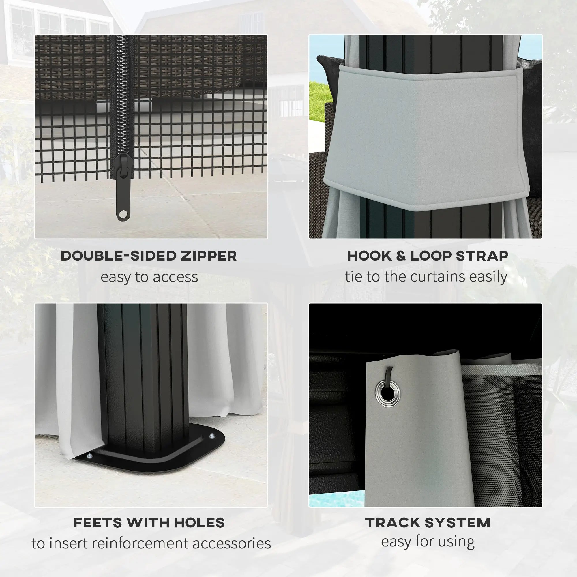 10' x 10' Hardtop Gazebo, Sun Shelter, Mosquito Netting, Light Grey Gazebos at Gallery Canada