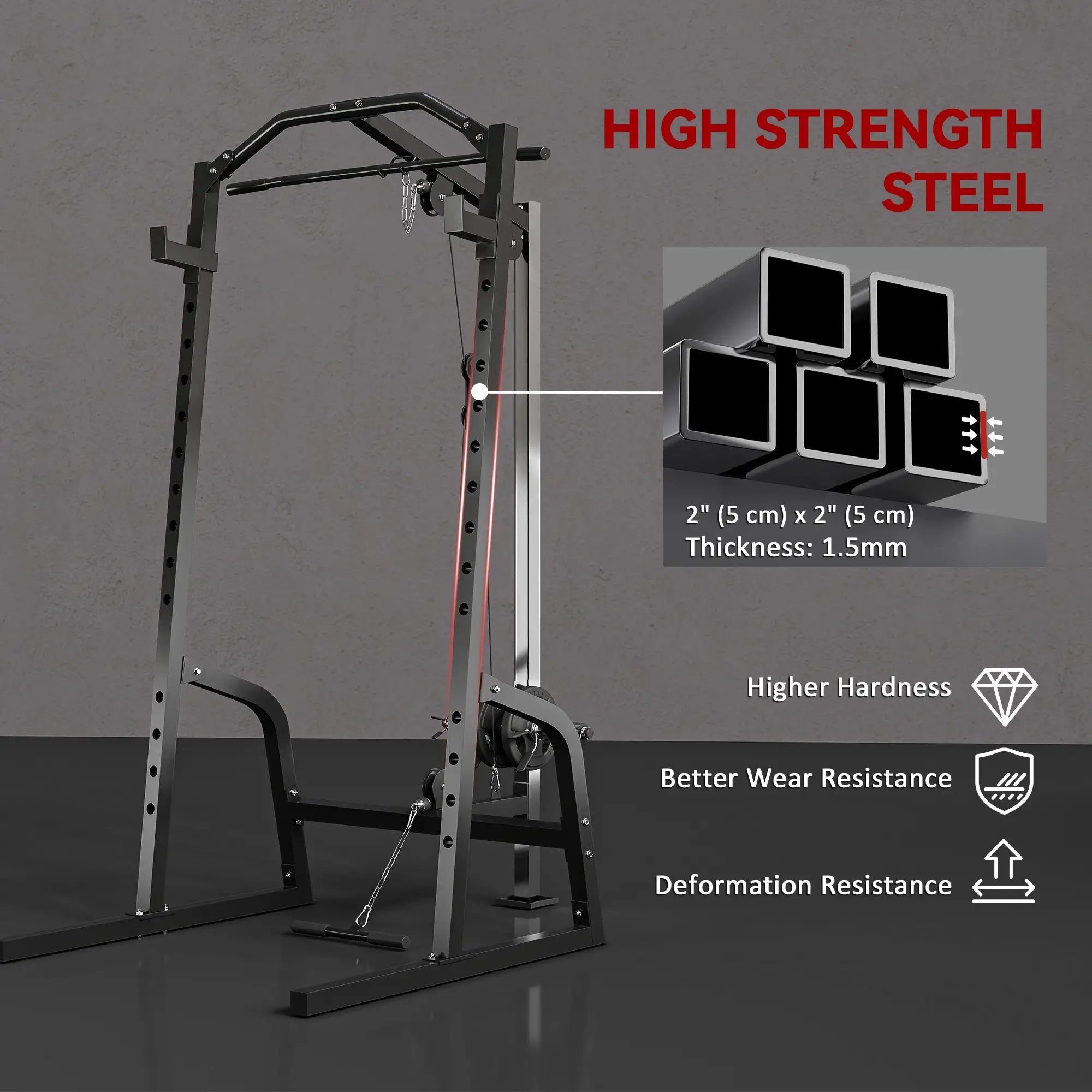 Power Cage with Squat Rack, Cable Pulley System, Pull Up Stand Power Towers at Gallery Canada