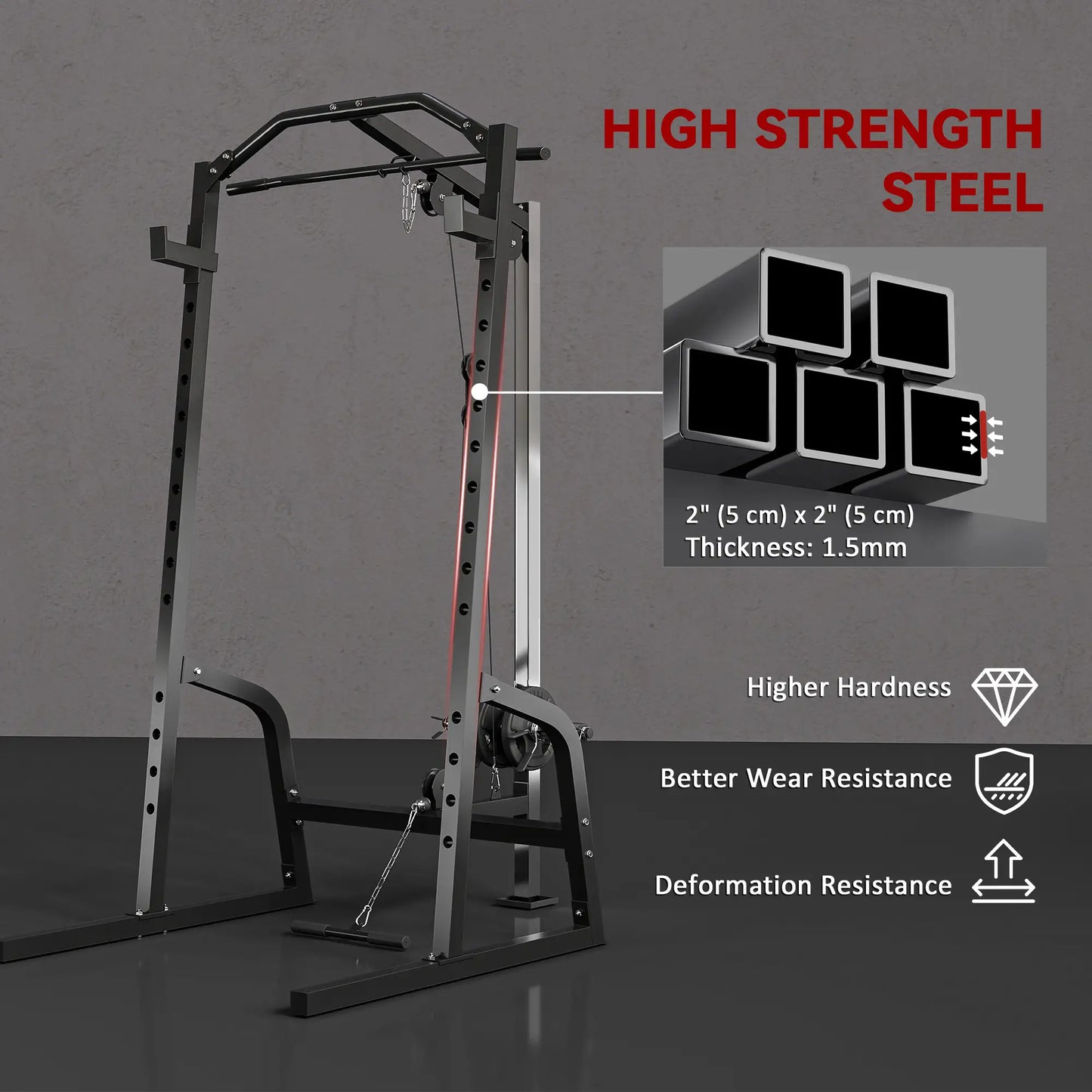 Power Cage with Squat Rack, Cable Pulley System, Pull Up Stand Power Towers at Gallery Canada