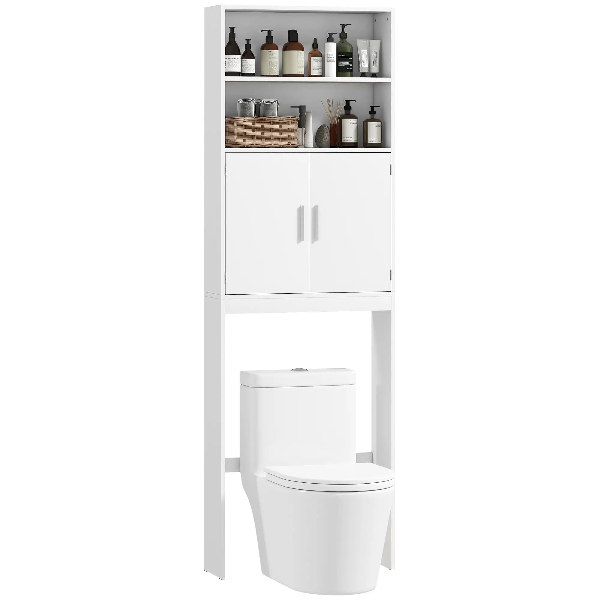 Over The Toilet Storage Cabinet, 4-Tier Bathroom Organizer, White Over The Toilet Storage at Gallery Canada