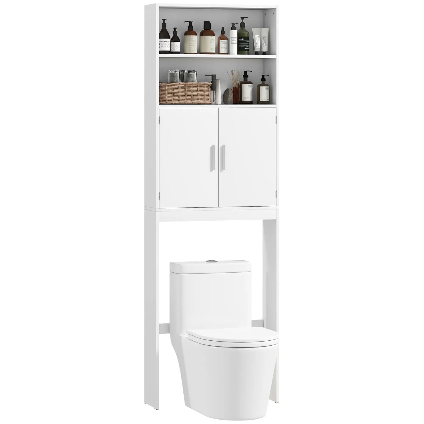 Over The Toilet Storage Cabinet, 4-Tier Bathroom Organizer, White Over The Toilet Storage at Gallery Canada