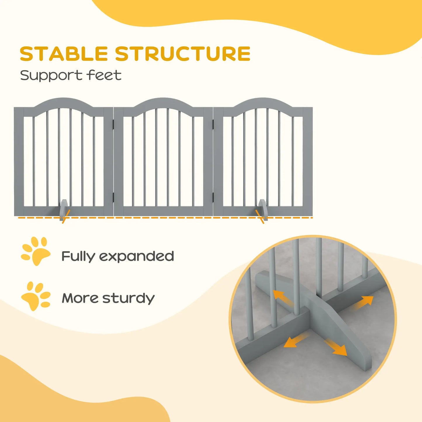 24" Freestanding Pet Gate, 2 Support Feet, Light Grey Houses, Kennels & Pens at Gallery Canada