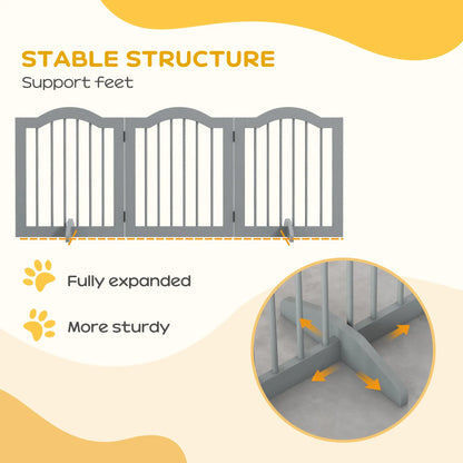 24" Freestanding Pet Gate, 2 Support Feet, Light Grey Houses, Kennels & Pens at Gallery Canada