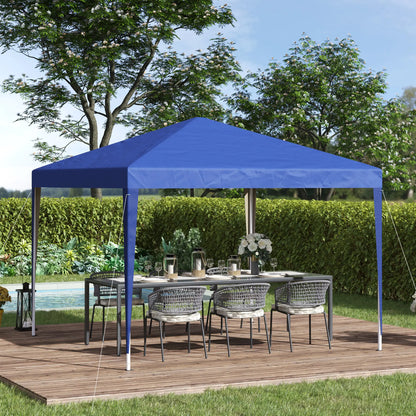 10 x 10ft Folding Pop Up Tent, Outdoor Gazebo Canopy, Blue Pop Up Canopies at Gallery Canada