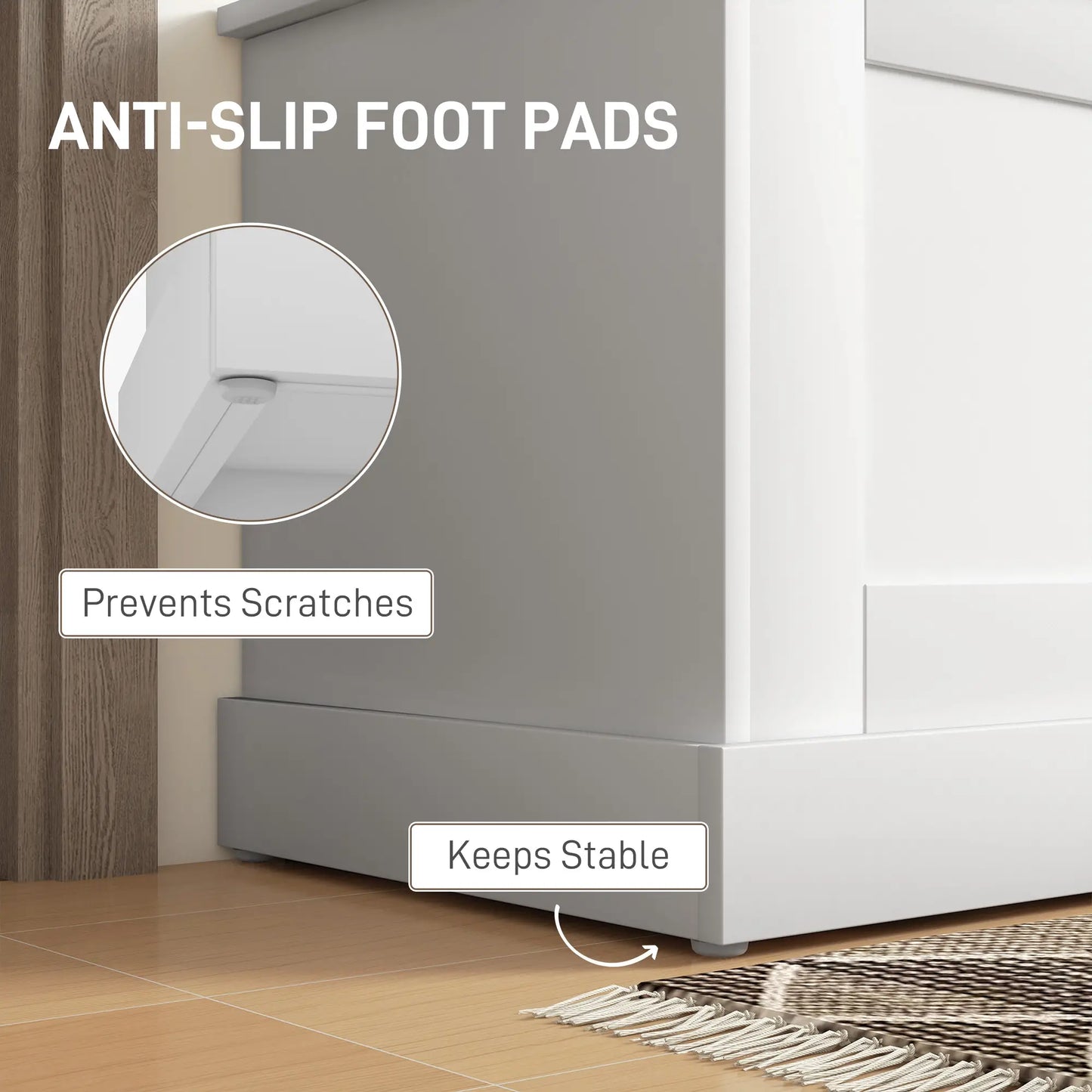 39.4 Inches Storage Chest, Wooden Box, Wood Grain, White Storage Cabinets at Gallery Canada