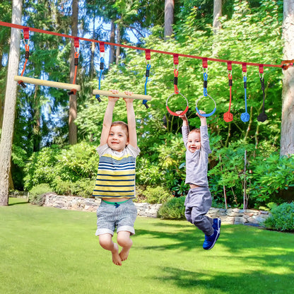 Slackline Set, 30-Piece, 10m Rope With Obstacles, Climbing Frame Gym Sets & Swings at Gallery Canada