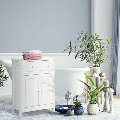 Bathroom Cabinet, Freestanding Sideboard with Drawer, Adjustable Shelf, White Bathroom Cabinets at Gallery Canada