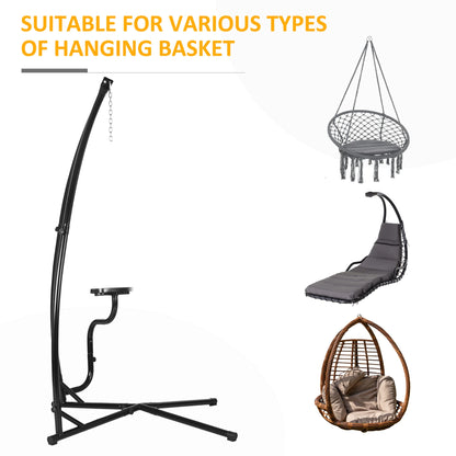Hammock Chair Stand, Metal C-Stand with Tray, Indoor Outdoor, Black Hammock Stands at Gallery Canada
