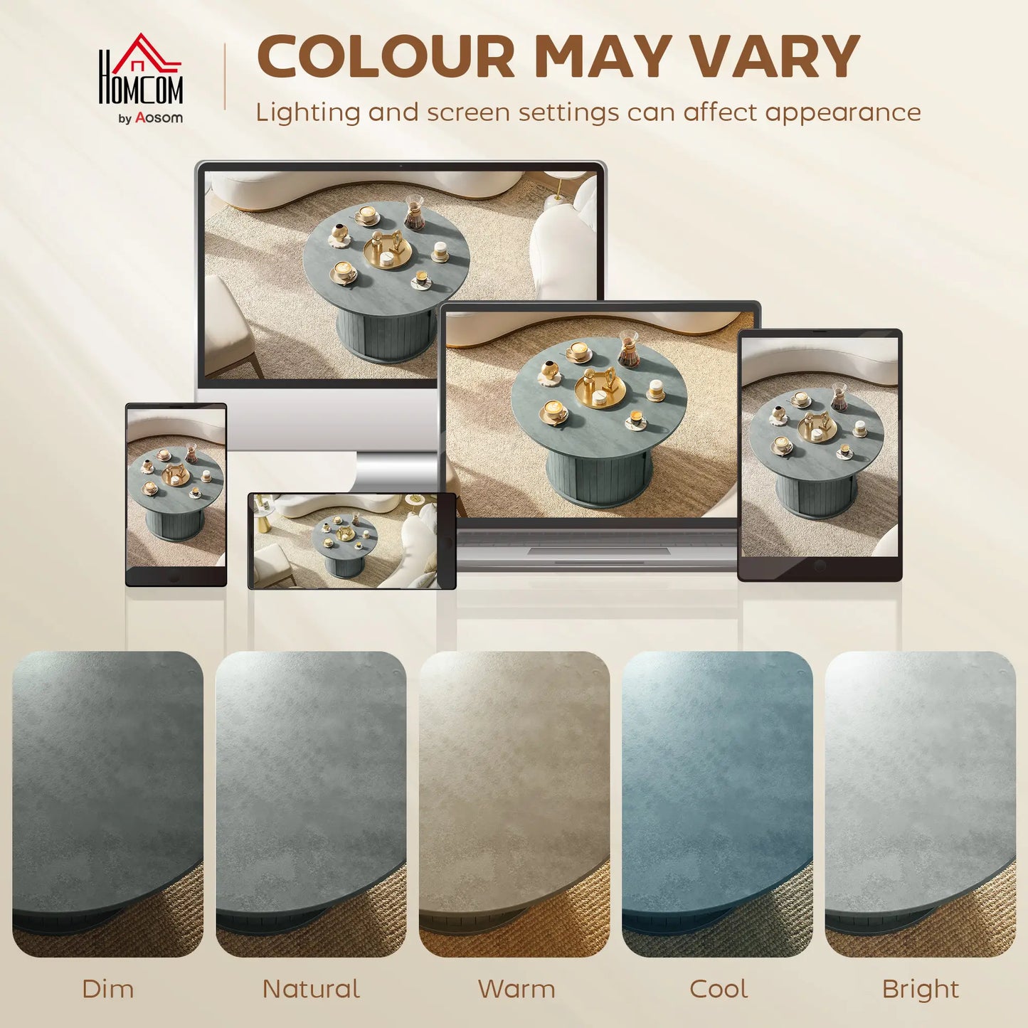 Round Coffee Table, 31.5", Cement Grey Coffee Tables at Gallery Canada