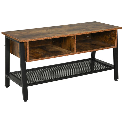 Industrial TV Stand, Console for 45'' Flat Screen, Rustic Brown