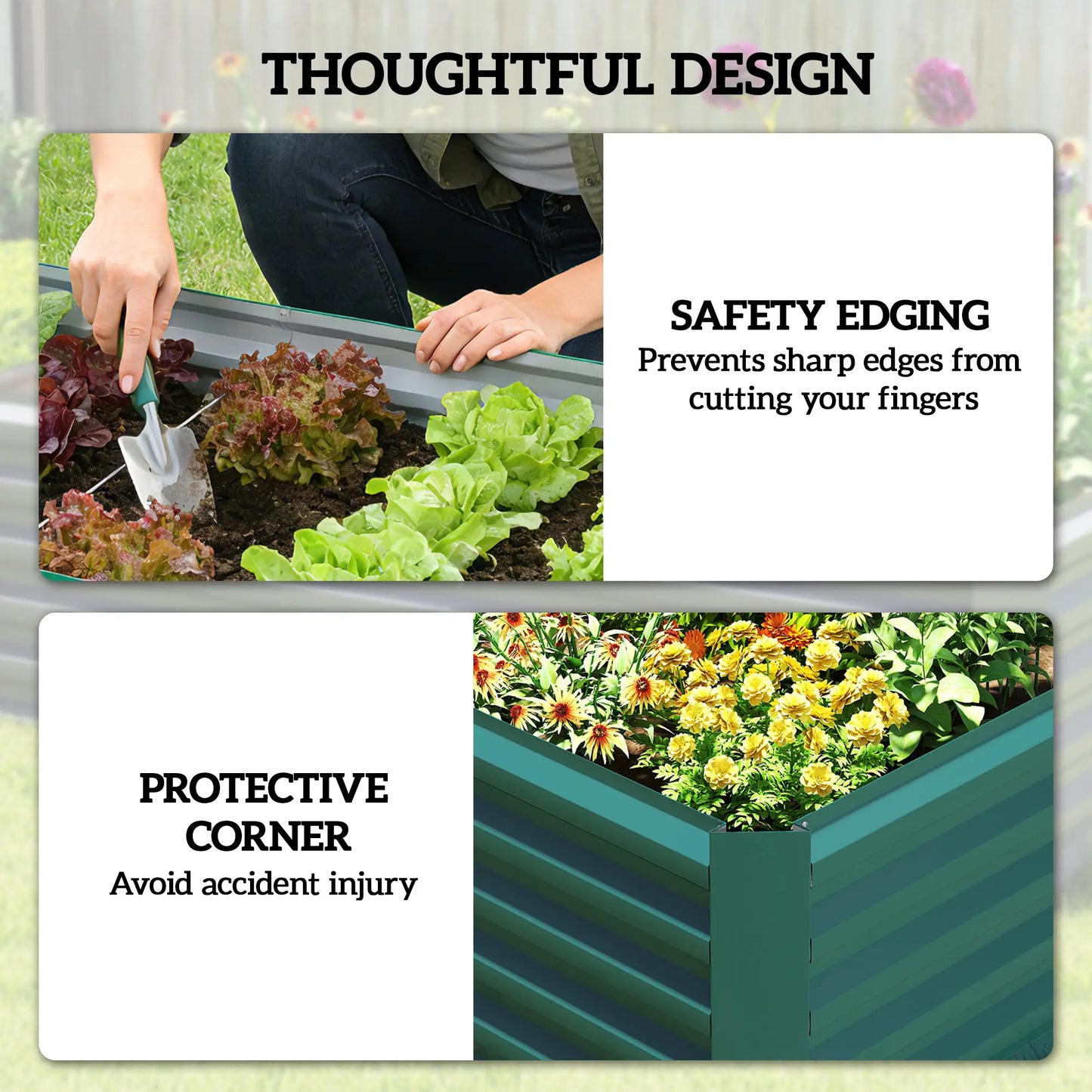 6' x 3' x 2' Raised Garden Bed, Galvanized Planter Box, Dark Green Galvanized Planter Boxes at Gallery Canada