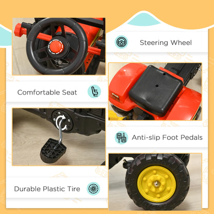 3 in 1 Kids Ride On Excavator Toy, 6 Wheels, Bulldozer with Trailer Toy Excavators at Gallery Canada