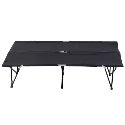 76" Two Person Folding Camping Cot, Portable Military Bed, Black Camping Cots at Gallery Canada
