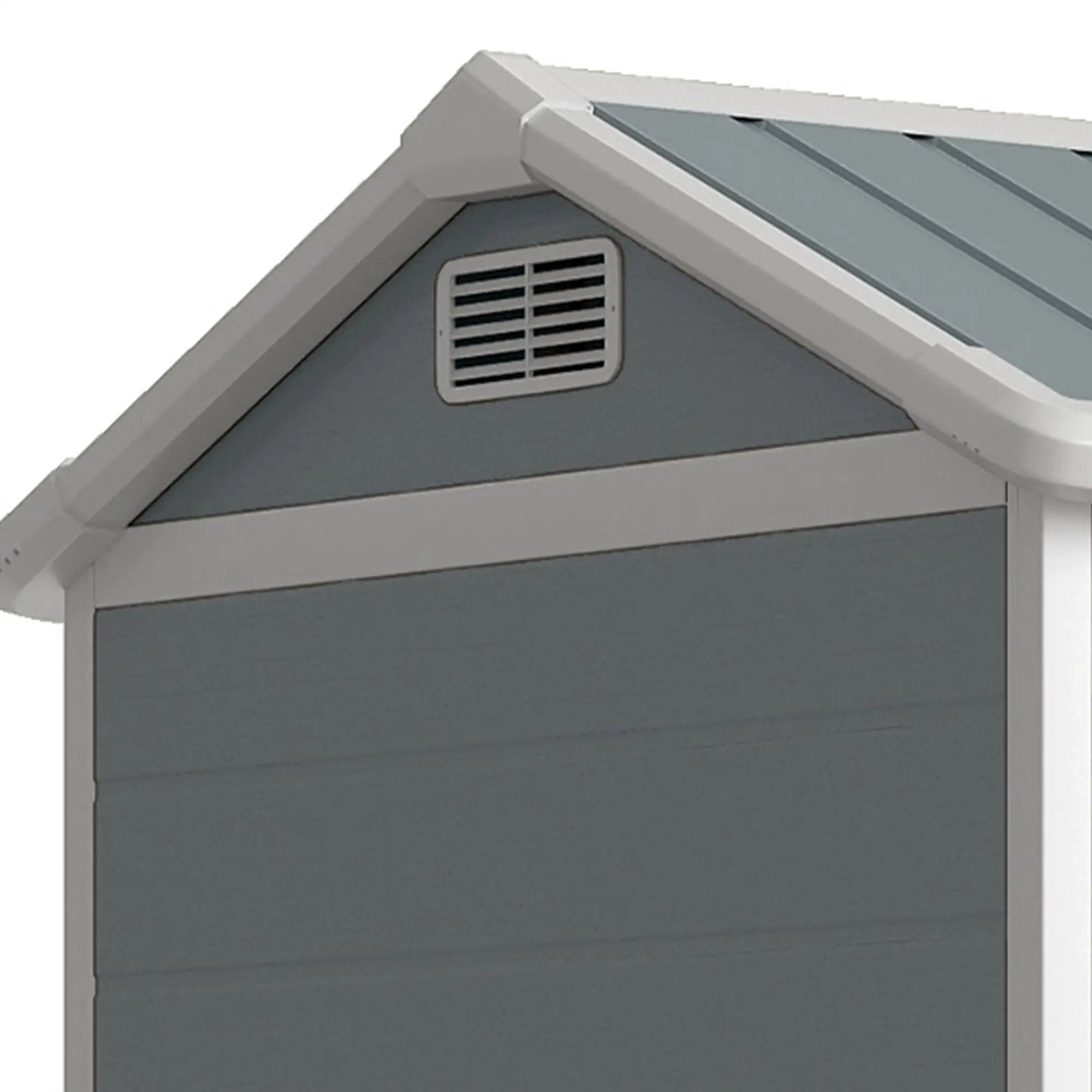 8 x 4 ft Plastic Garden Shed, Grey Wood-Effect Storage Shed, Grey Sheds at Gallery Canada