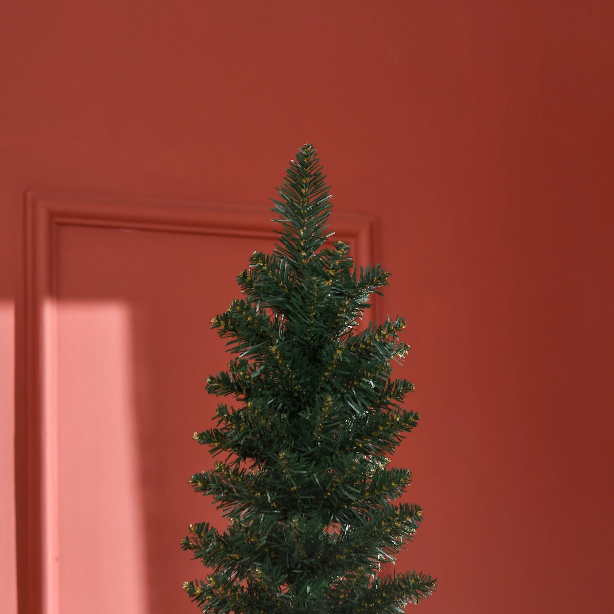 7FT Artificial Christmas Tree, Foldable Black Stand, Green Pencil Christmas Trees at Gallery Canada