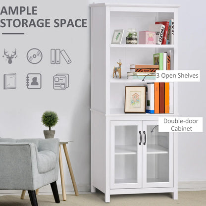 Multifunctional Storage Cabinet, Adjustable Shelves, White White Bookshelves at Gallery Canada