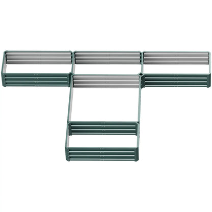 Steel Raised Garden Bed, Set of 5, 8x8x1ft, Green Galvanized Planter Boxes at Gallery Canada